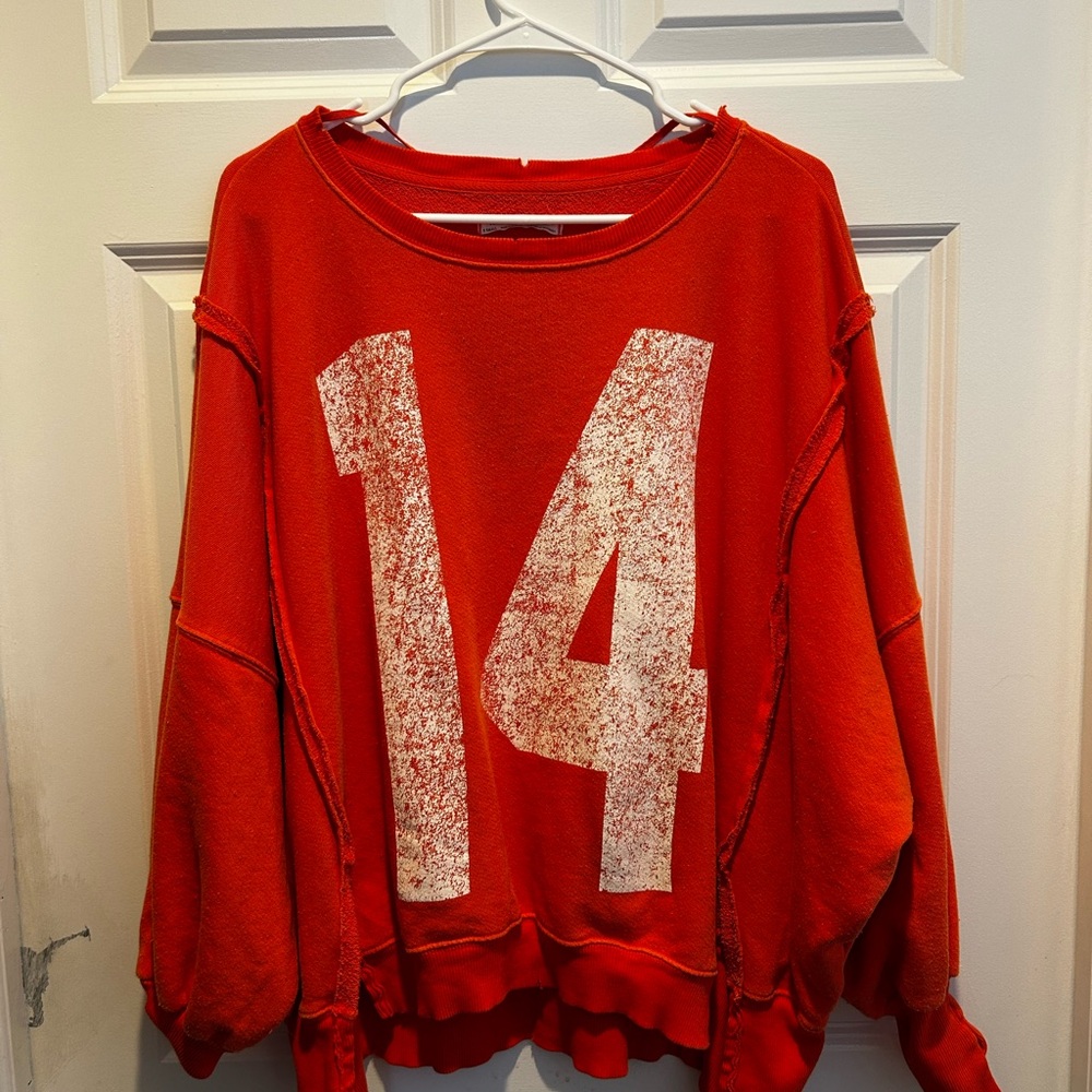 We The Free Vibrant Red Knit Top